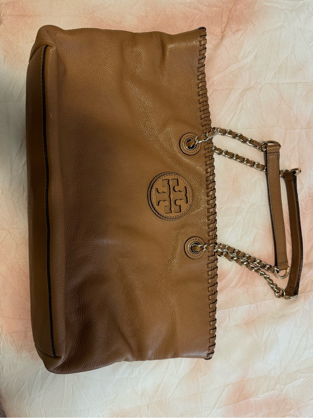 Tory Burch Brown Leather Chain-Handle Shoulder Bag